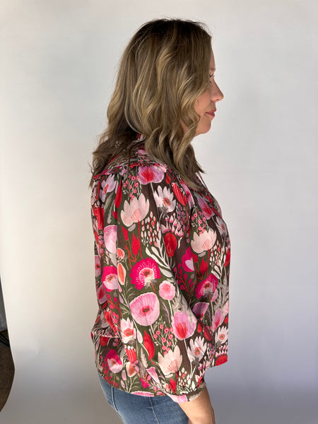 Floral Print Cotton Poplin Blouse - Rubby-K. Ellis Boutique