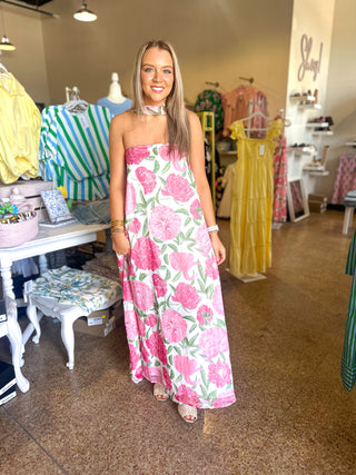 Poppy Midi Dress- Pink-Midi-K. Ellis Boutique