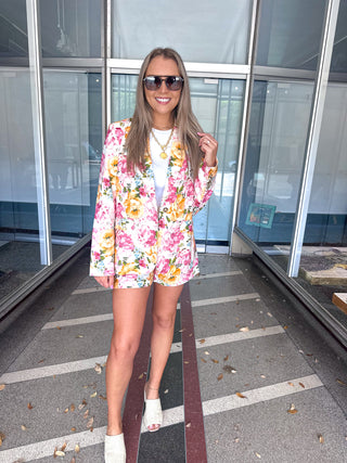 Bonnie Floral Shorts- Pink Multi-Shorts & SKirts-K. Ellis Boutique