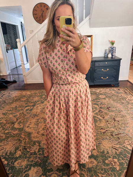 Rachel Floral Skirt Set- Ecru-K. Ellis Boutique