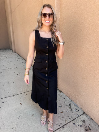 Jax Midi Dress- Black-Midi-K. Ellis Boutique