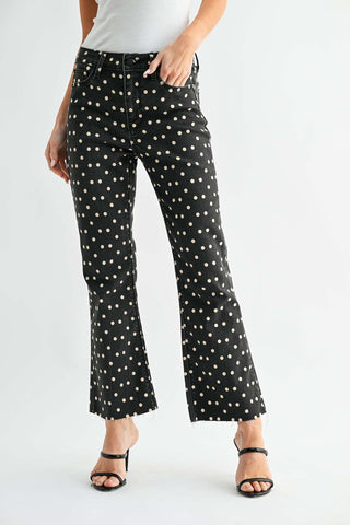Polka Dot Tonal Crop- Just Black Denim-JBD Denim-K. Ellis Boutique