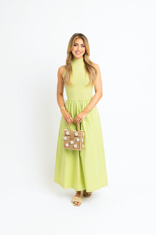 Karlie- Solid Mock Maxi Dress- Green-Midi/Maxi Dress-K. Ellis Boutique