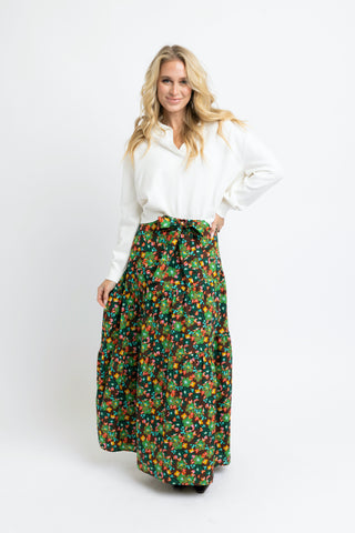 Floral Tie Maxi Skirt- Karlie-K. Ellis Boutique