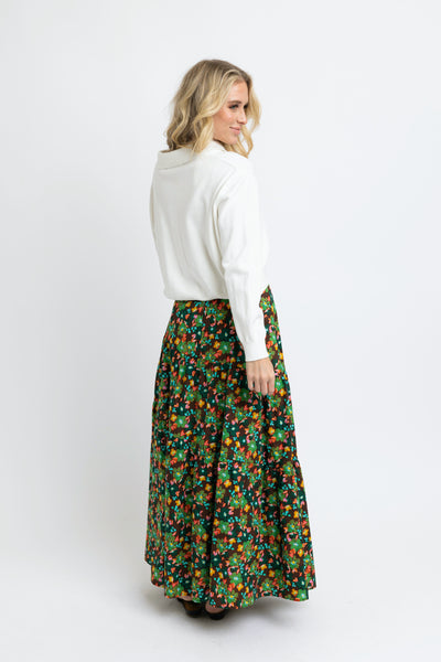 Floral Tie Maxi Skirt- Karlie-K. Ellis Boutique