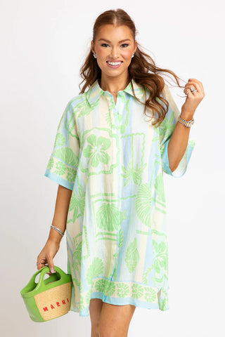 Karlie Sea Shell Stripe Dress-Mini Dress-K. Ellis Boutique
