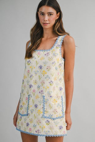 Sky Bloom Pocket Dress-Mini Dress-K. Ellis Boutique