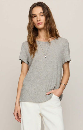 Z Supply Slub Tee- Heather Grey-Basic tee/Tank-K. Ellis Boutique