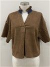 Denim & Suede Top-Short Sleeve Top-K. Ellis Boutique