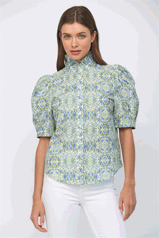 Coastal Charm Button Up-Short Sleeve Top-K. Ellis Boutique
