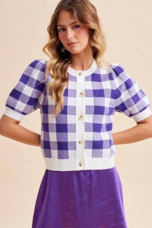 Purple Reign Cardigan-Short Sleeve Top-K. Ellis Boutique