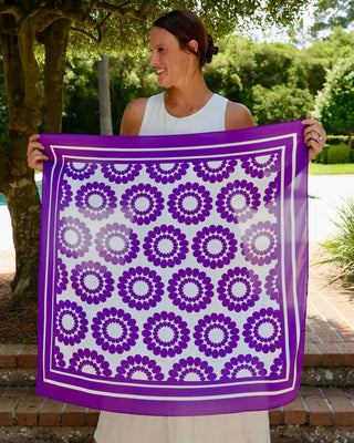 Lucy Floral Scarf- Large Purple-K. Ellis Boutique
