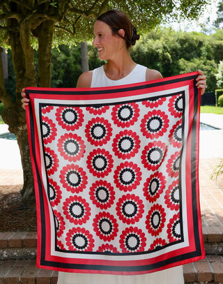 Lucy Floral Scarf- Red Large-K. Ellis Boutique