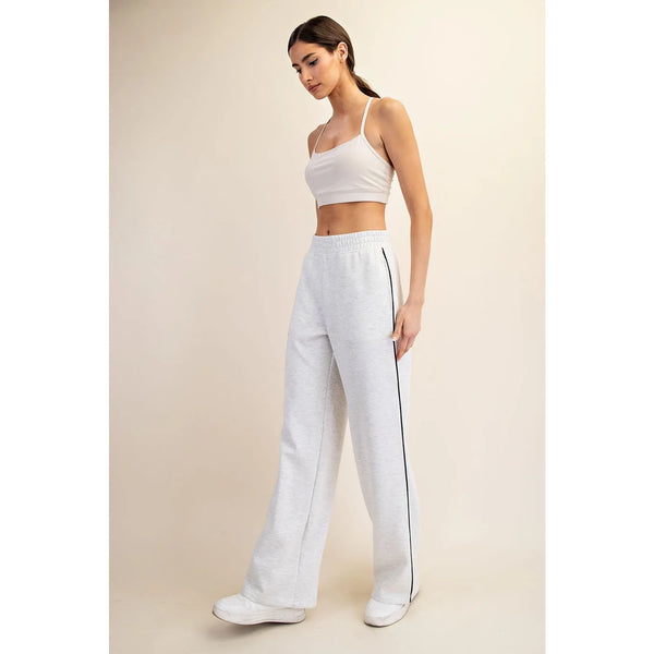 Modal Scuba Piping Pant- Grey/Black-K. Ellis Boutique