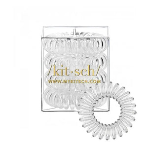 Spiral Hair Ties 4 Pack - Clear | Kitsch-K. Ellis Boutique