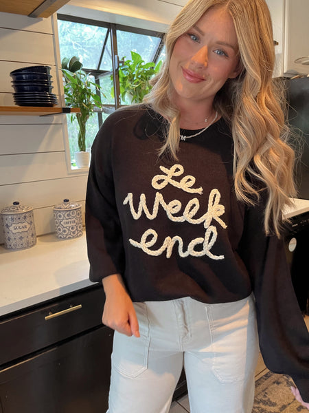 Le Weekend Embroidered Oversized Sweater-K. Ellis Boutique