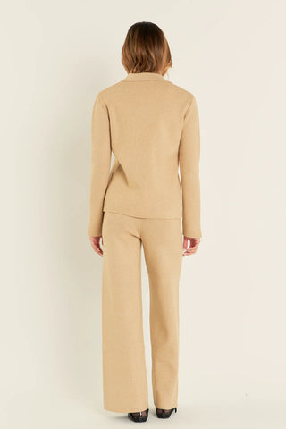 Knit Wide Pants-English Factory- Camel-Pant-K. Ellis Boutique