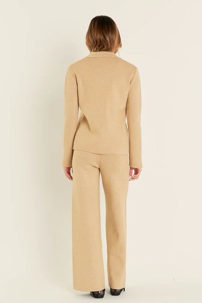 Knit Wide Pants-English Factory- Camel-K. Ellis Boutique