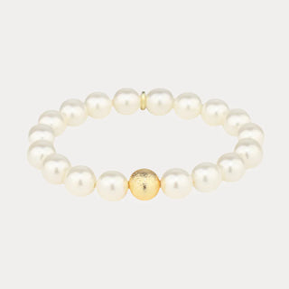 White Pearl Mala Beaded Bracelet-K. Ellis Boutique