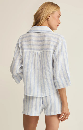 Z Supply Women Set Helena Striped Shirt & Daylight Striped Airy Short-Set-K. Ellis Boutique