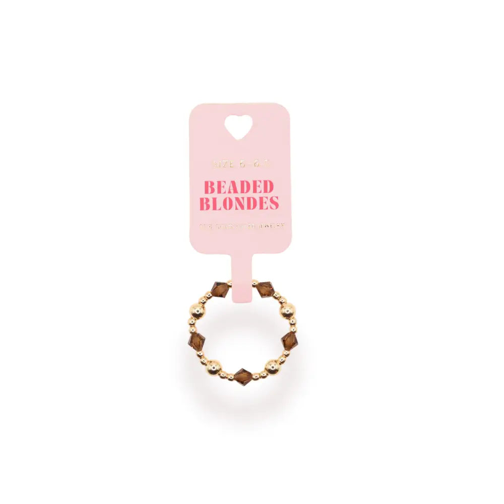 Beaded Blondes- Cocoa Brown June Ring-K. Ellis Boutique