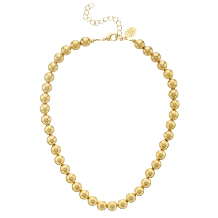 Susan Shaw Mini Margaret Gold Bead Necklace-K. Ellis Boutique