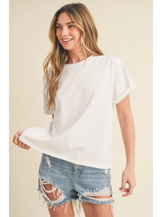 Mali Baby Tee- white-Basic Tee/Tank-K. Ellis Boutique