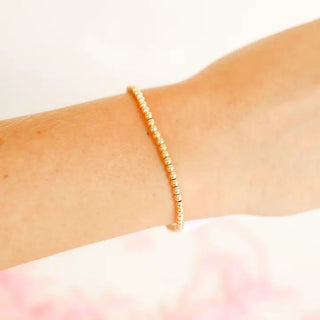 Beaded Blondes 3mm Gold Beaded Bracelet-K. Ellis Boutique