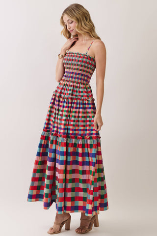 Color Story Plaid Midi Dress-Midi/Maxi Dress-K. Ellis Boutique