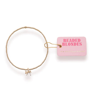 Beaded Blondes- Gold Bow Charm Bracelet-K. Ellis Boutique