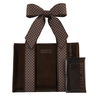 Case-Mate Espresso Polka Dot Bow Jelly Tote Bag (Classic)
