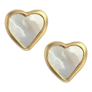 Mother of Pearl Heart Studs