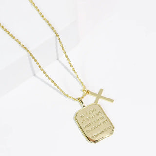 Romans 8:31 Gold Necklace-K. Ellis Boutique