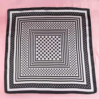 Polka Dot Concentric Square Print Satin Scarf: GN-K. Ellis Boutique