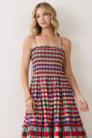 Color Story Plaid Midi Dress-Midi/Maxi Dress-K. Ellis Boutique