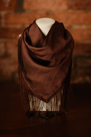 Fringe Scarf: Chocolate Brown-Other Accessories-K. Ellis Boutique