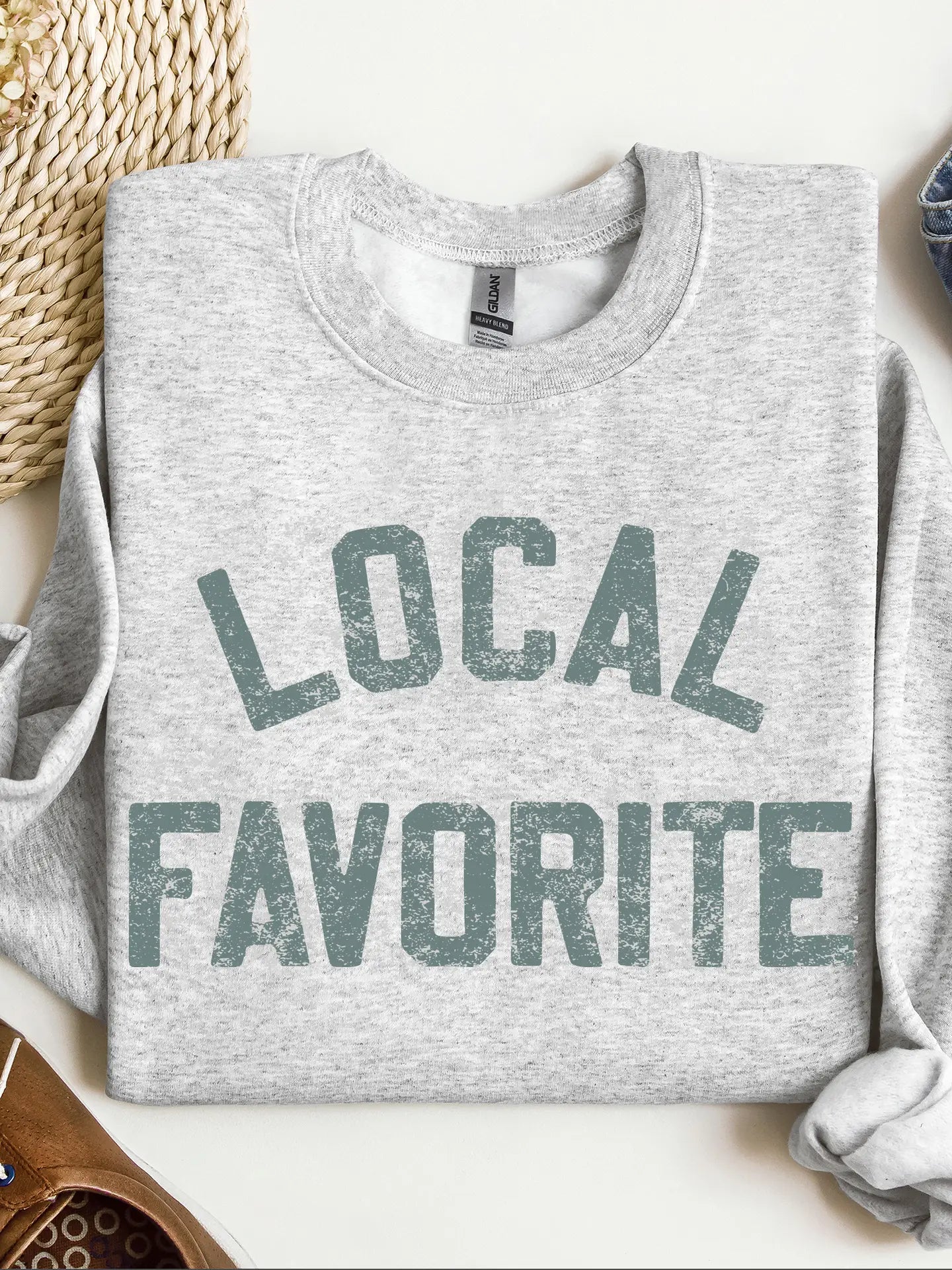 Local Favorite Sweatshirt- Ash Grey-K. Ellis Boutique