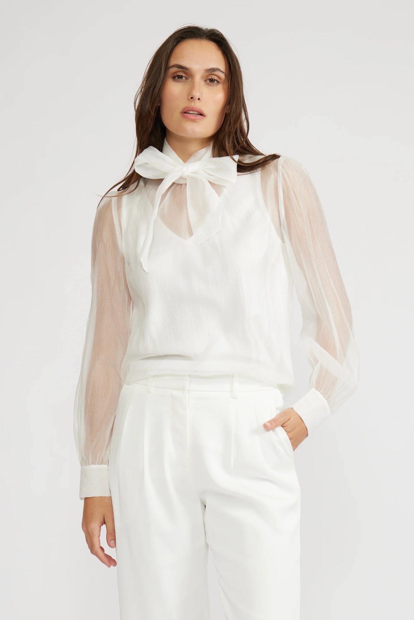 Lucy Paris Natasia Sheer Blouse-K. Ellis Boutique
