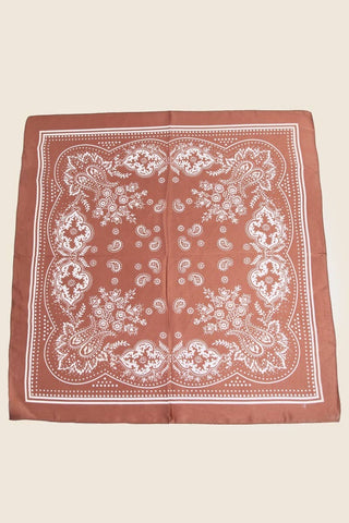 Light Paisley Design Square Bandana Scarf: NV-K. Ellis Boutique