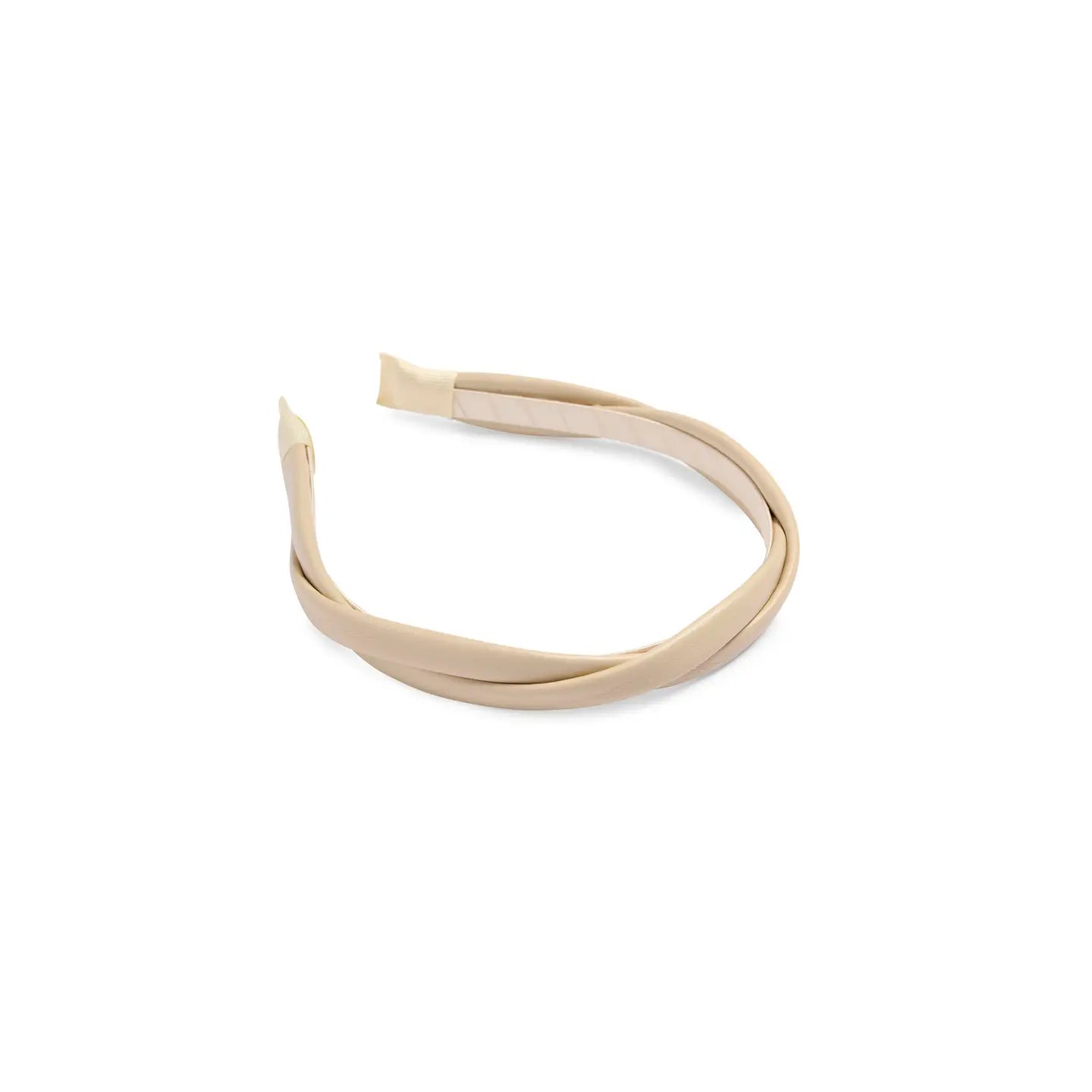 Faux Leather Twist Headband- Sand-K. Ellis Boutique