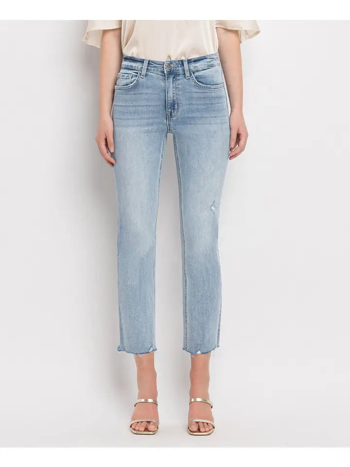 High Rise Crop Straight Jeans- Vervet-K. Ellis Boutique