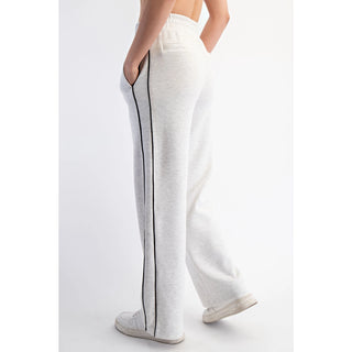 Modal Scuba Piping Pant- Grey/Black-K. Ellis Boutique