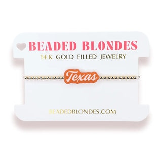 Texas Word Bracelet On Gold-Bracelet-K. Ellis Boutique