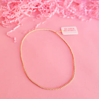 Beaded Blondes- 3mm Gold Beaded Necklace-K. Ellis Boutique