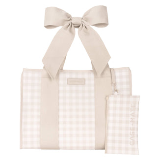 Case-Mate Latte Gingham Bow Jelly Tote Bag-handbag-K. Ellis Boutique