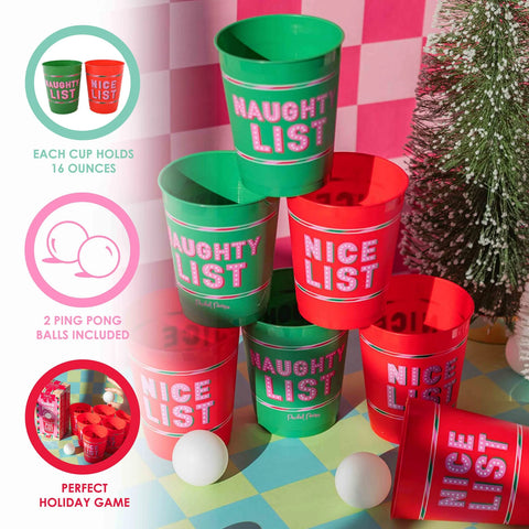 naughty vs. nice holiday party pong set-K. Ellis Boutique