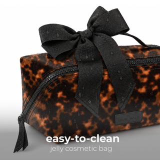 Jelly Cosmetic Bag – Tortoiseshell Lay-Flat Makeup Bag