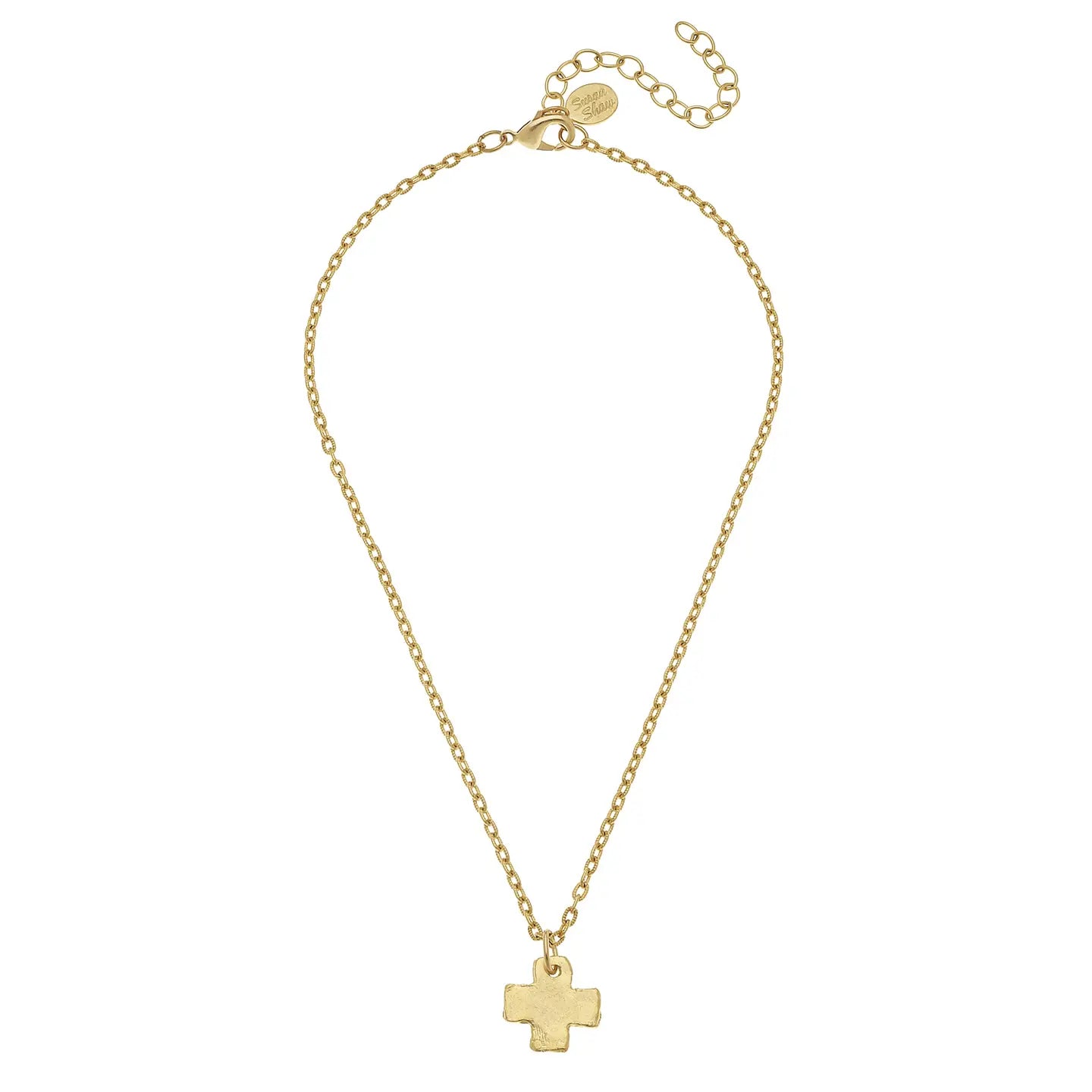 Susan Shaw- Delicate Gold Cross Necklace-K. Ellis Boutique