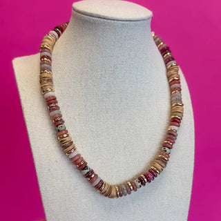 Mix Bead Necklace- Brown