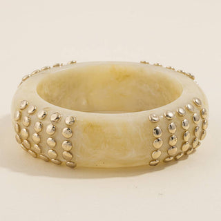 Marbled Bangle With Beaded Stud Rows: SA-Bracelet-K. Ellis Boutique